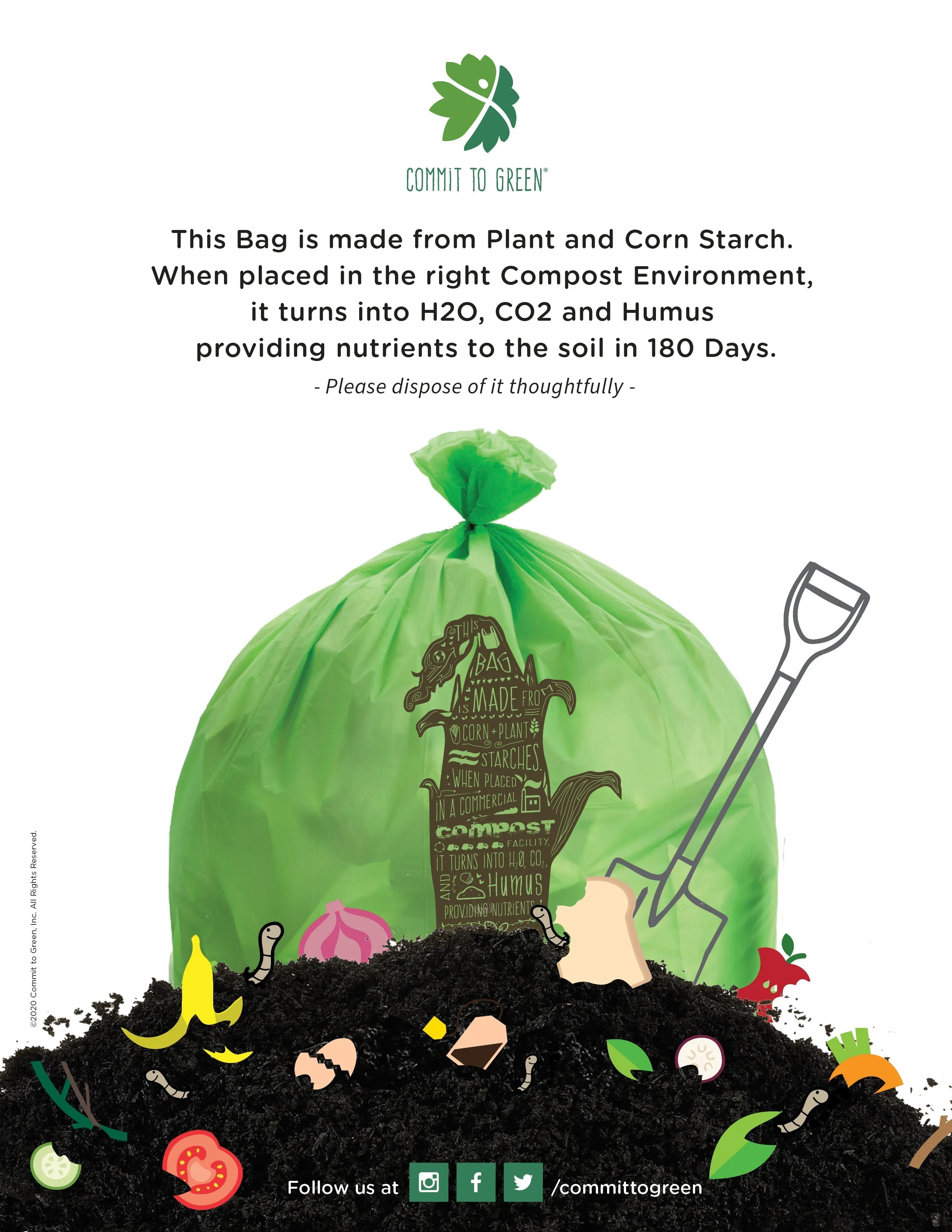 Compostable Trash Bin Liners<br>13 Gallon x3