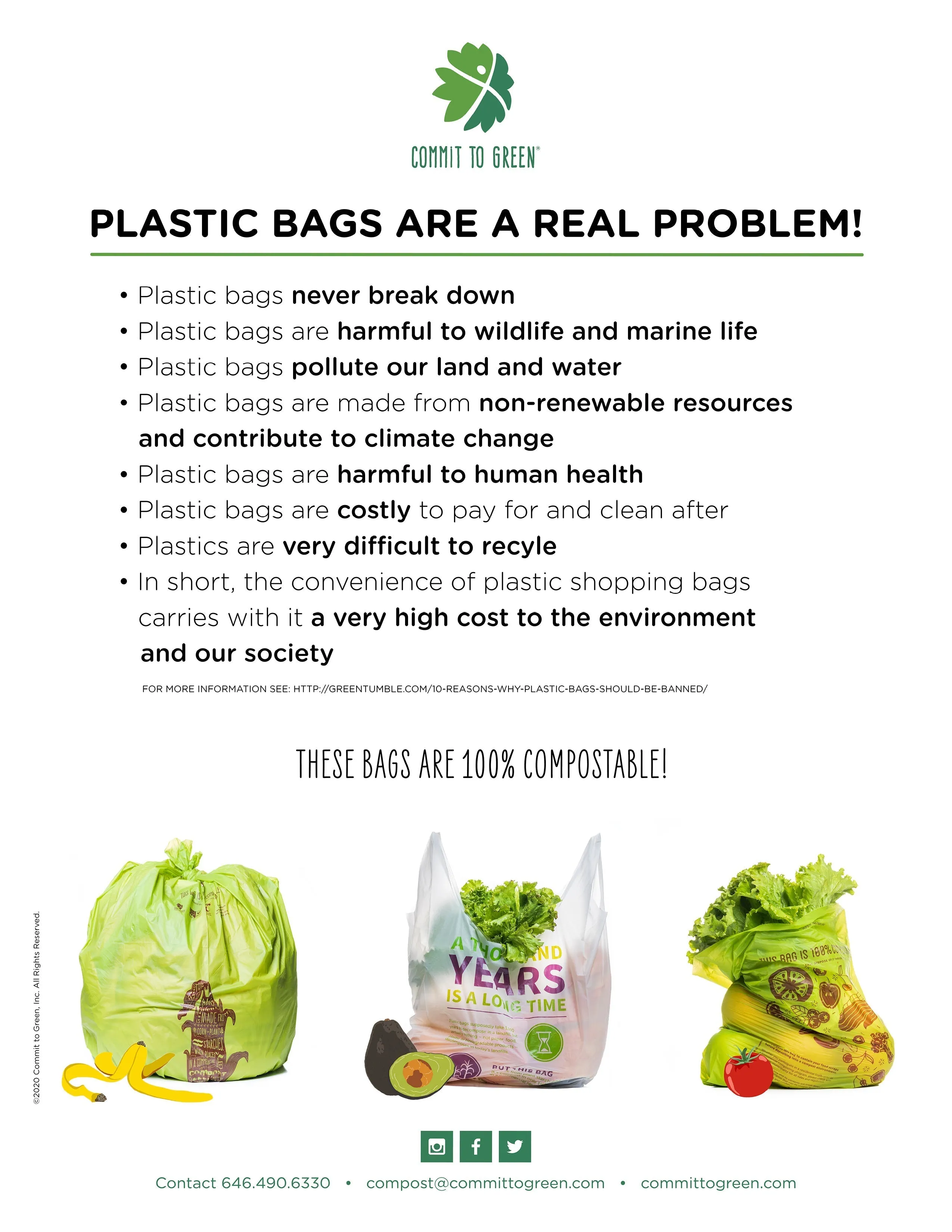 Compostable Trash Bin Liners<br>13 Gallon x3