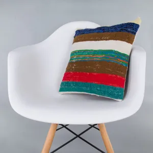 Contemporary Multiple Color Kilim Pillow Cover 16x16 7311