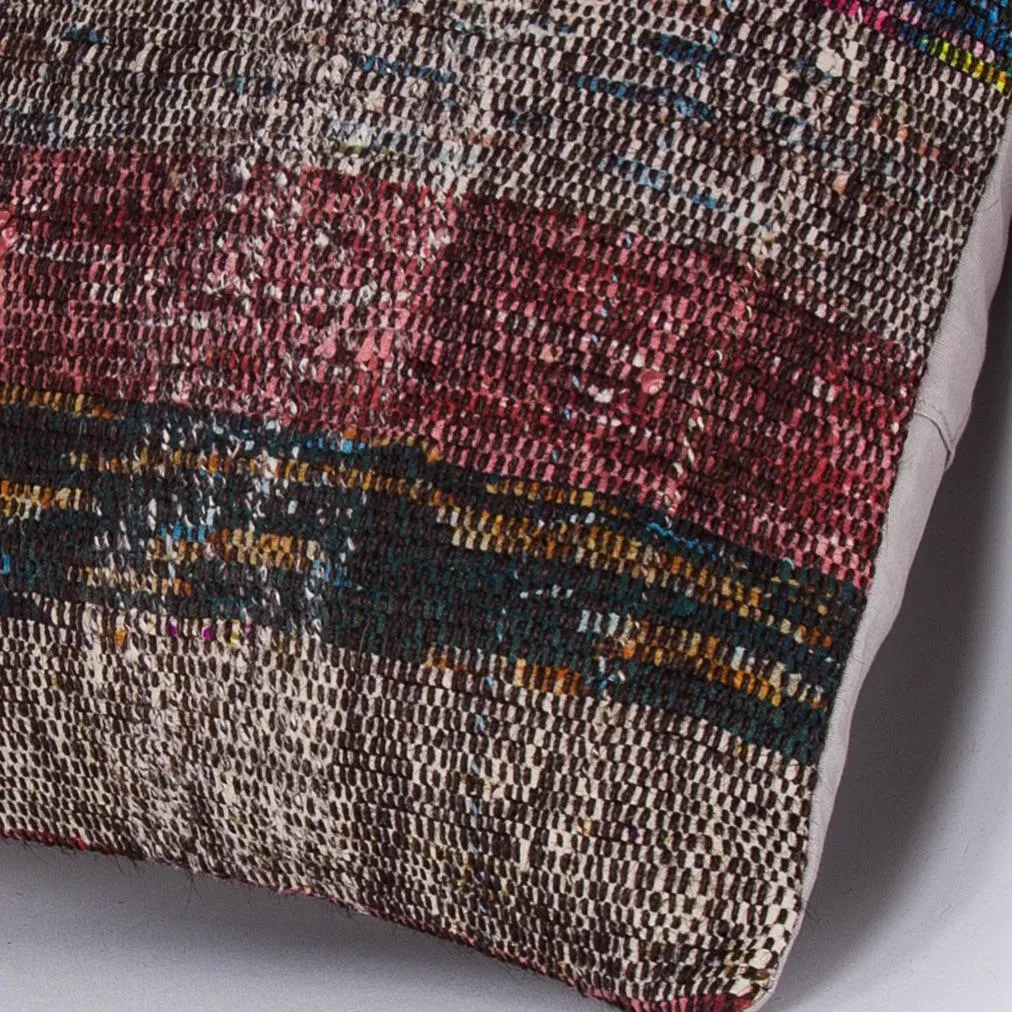 Contemporary Multiple Color Kilim Pillow Cover 16x16 7591