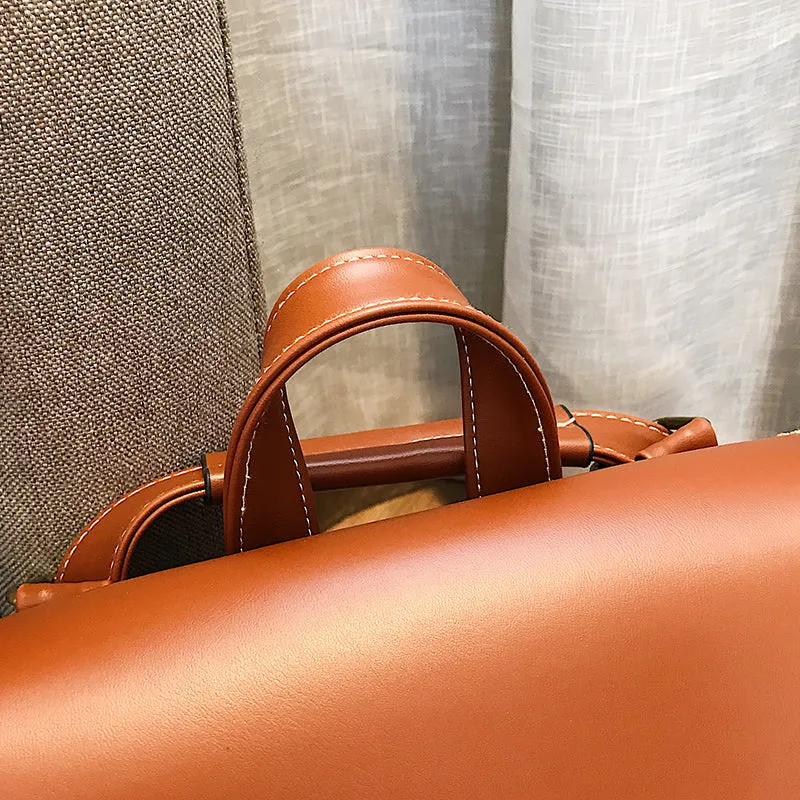 Convertible All-Seasons Vegan Leather Flap-Over Backpack Shoulder Bag