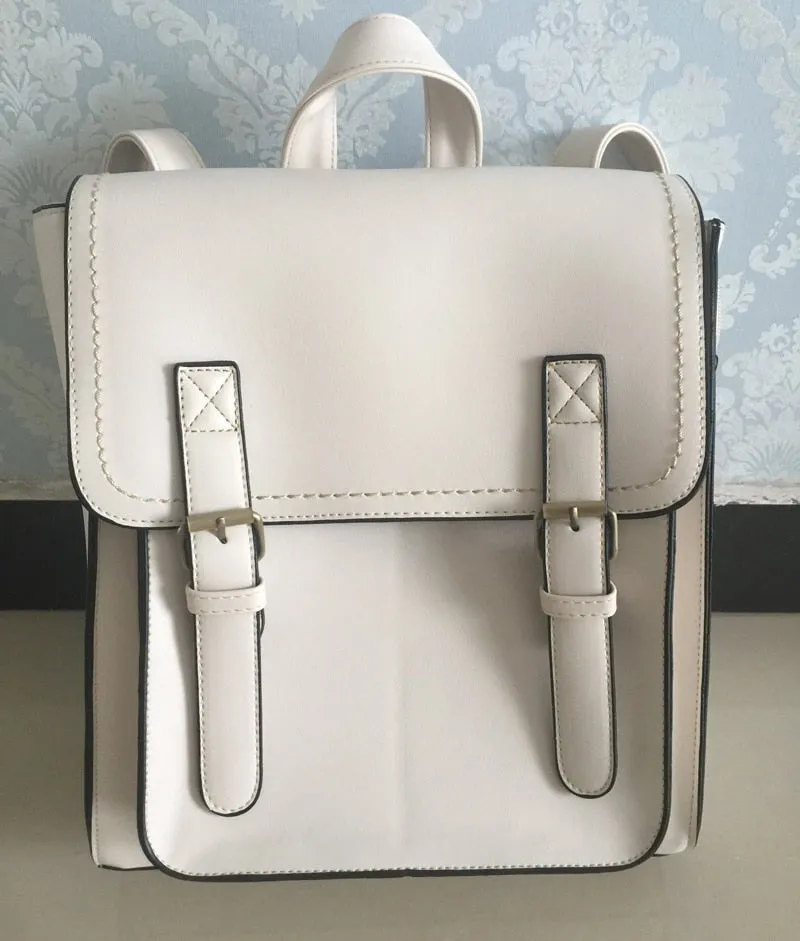 Convertible All-Seasons Vegan Leather Flap-Over Backpack Shoulder Bag