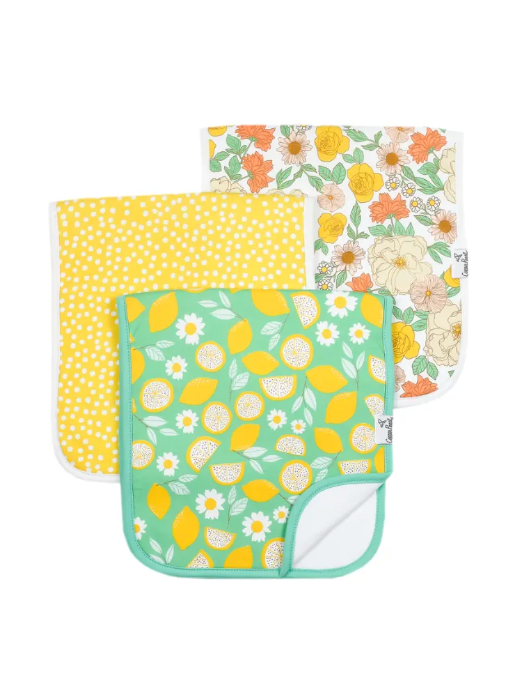 Copper Pearl Burp Cloth Set - Lemon