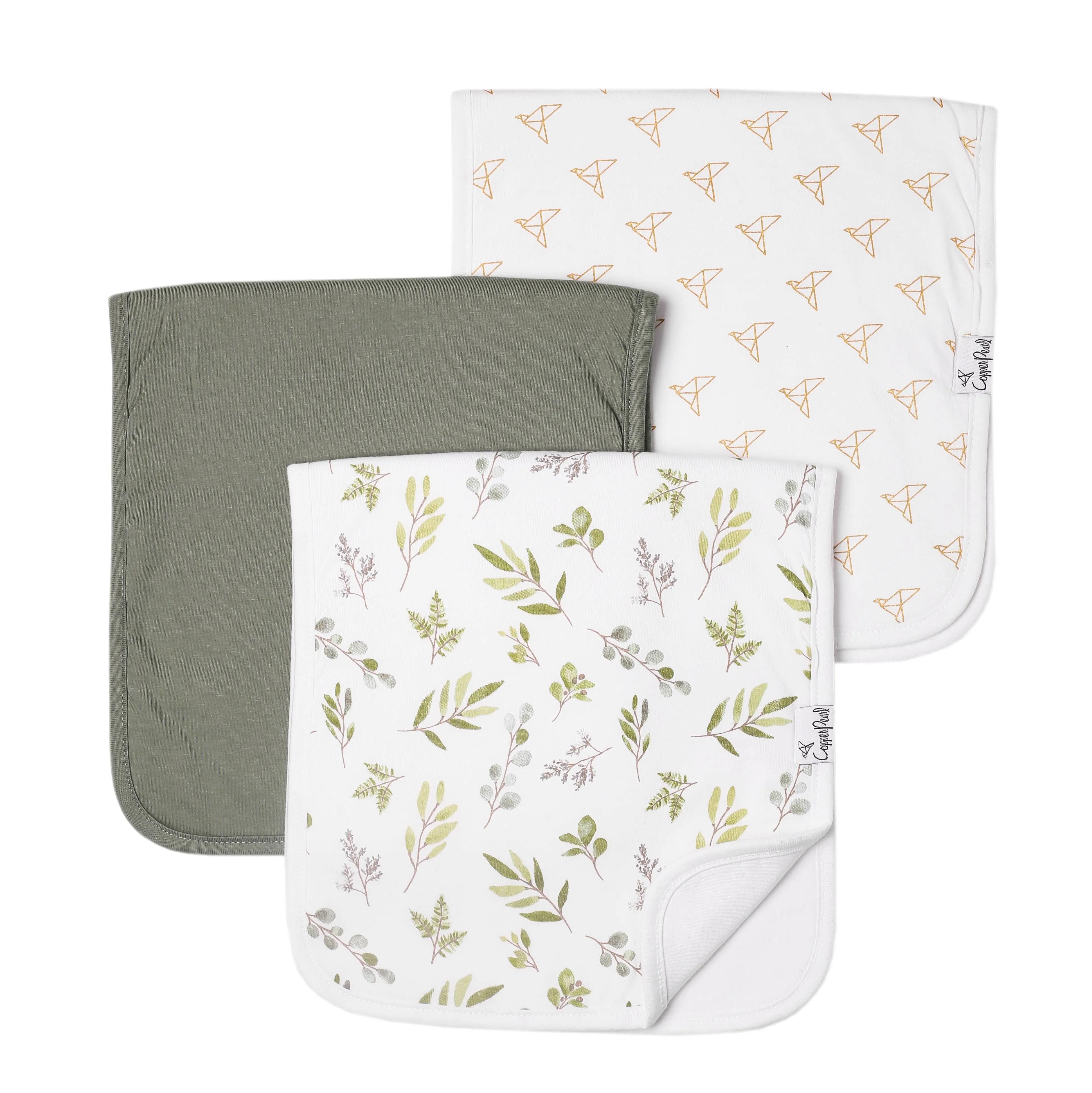 Copper Pearl Haven Premium Burp Cloth Set
