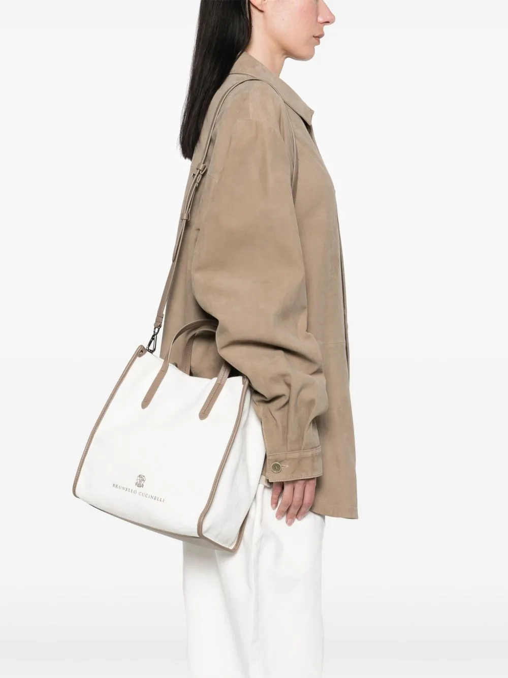 Cotton and linen tote bag