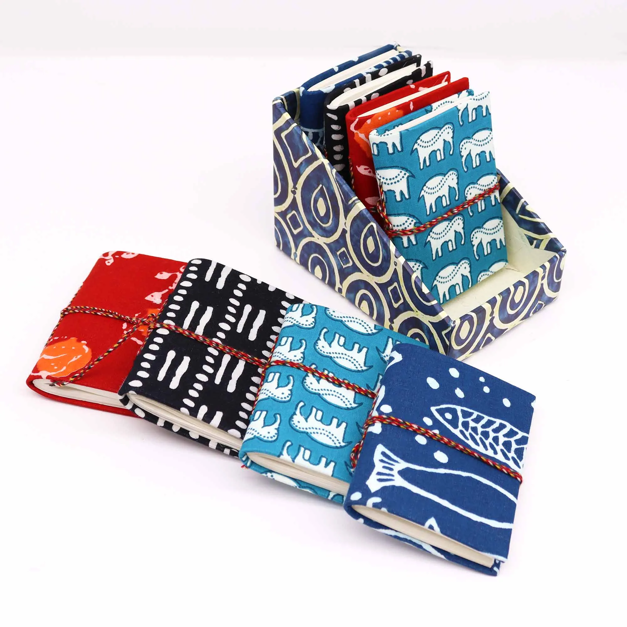 Cotton Notebooks 7x10cm Block Print Assorted