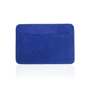 Credit Card Pouch in Blue Stingray Leather