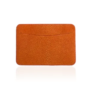 Credit Card Pouch in Orange Stingray Leather