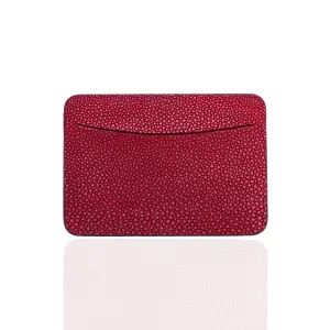 Credit Card Pouch in Red Stingray Leather