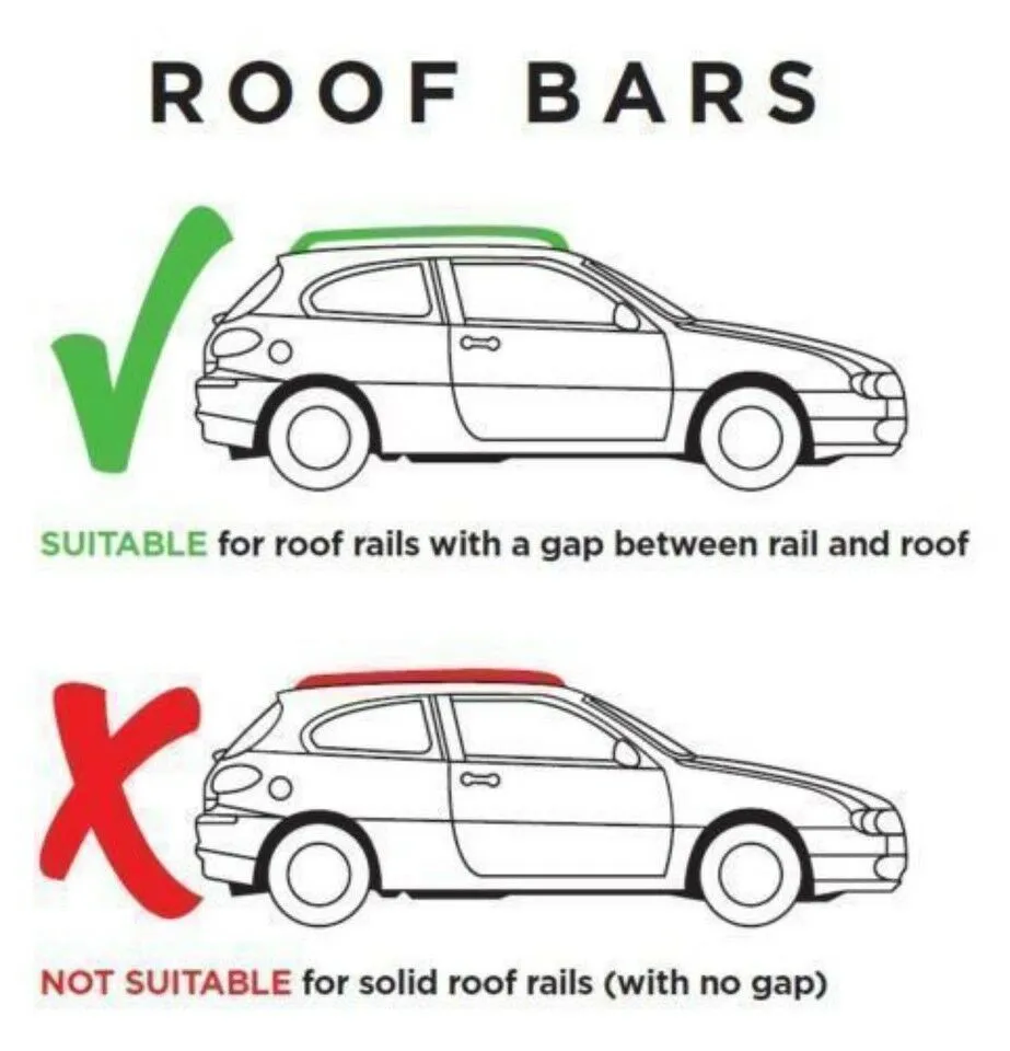 Cross Bars Roof Rack Aluminium Locking Fits Kia Rio 2002-2005