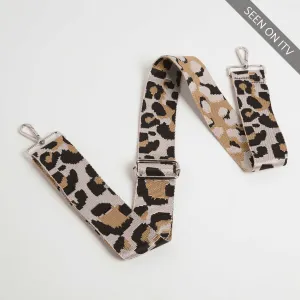 Crossbody Strap - Light Pink Leopard Print (Silver Hardware)