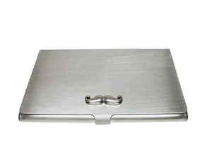 Curly Hipster Mustache Business Card Holder