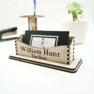Custom Personalized Business Cards Holder Office Desk Organization Storage Supplies