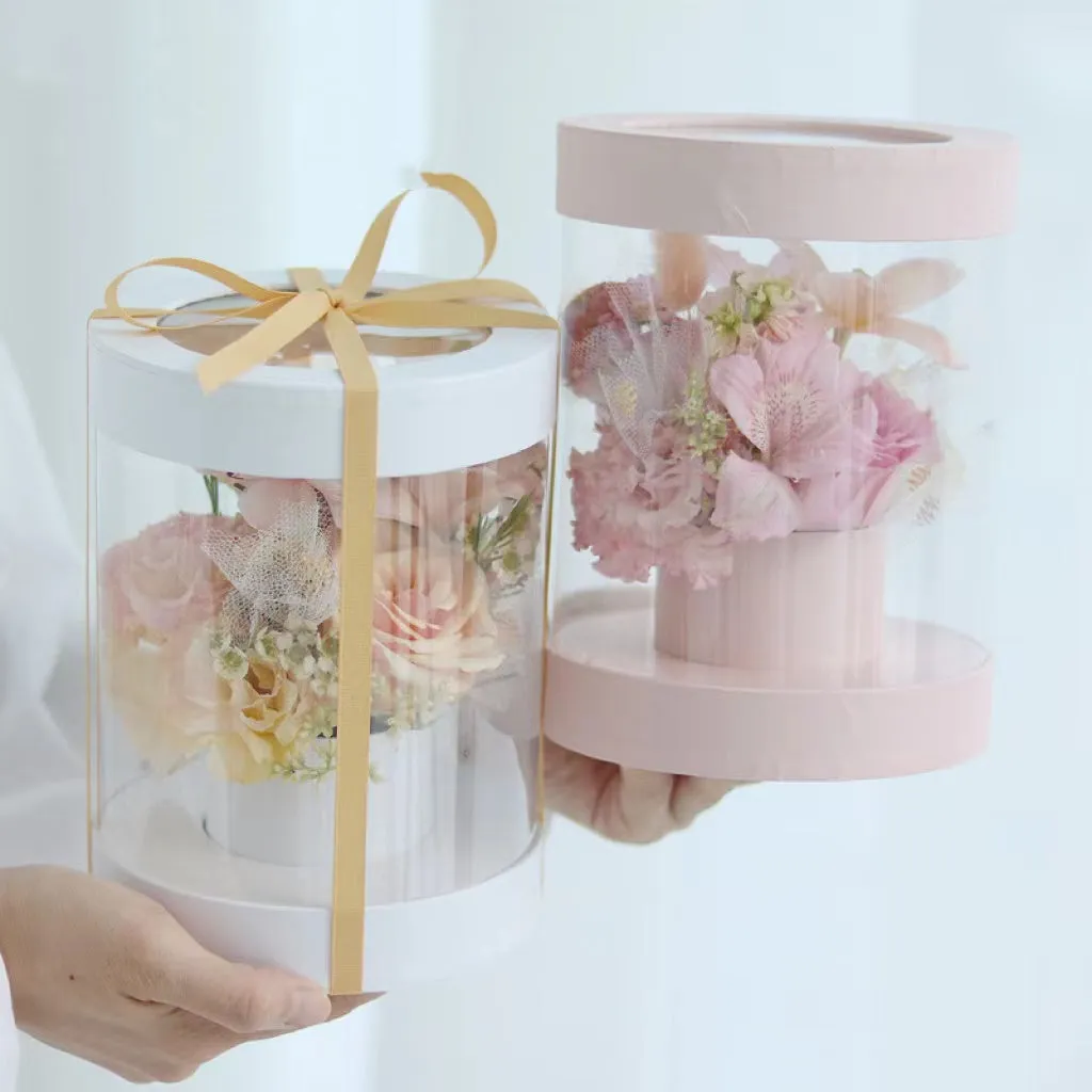 Cylinder Clear Flower Box in variety Color