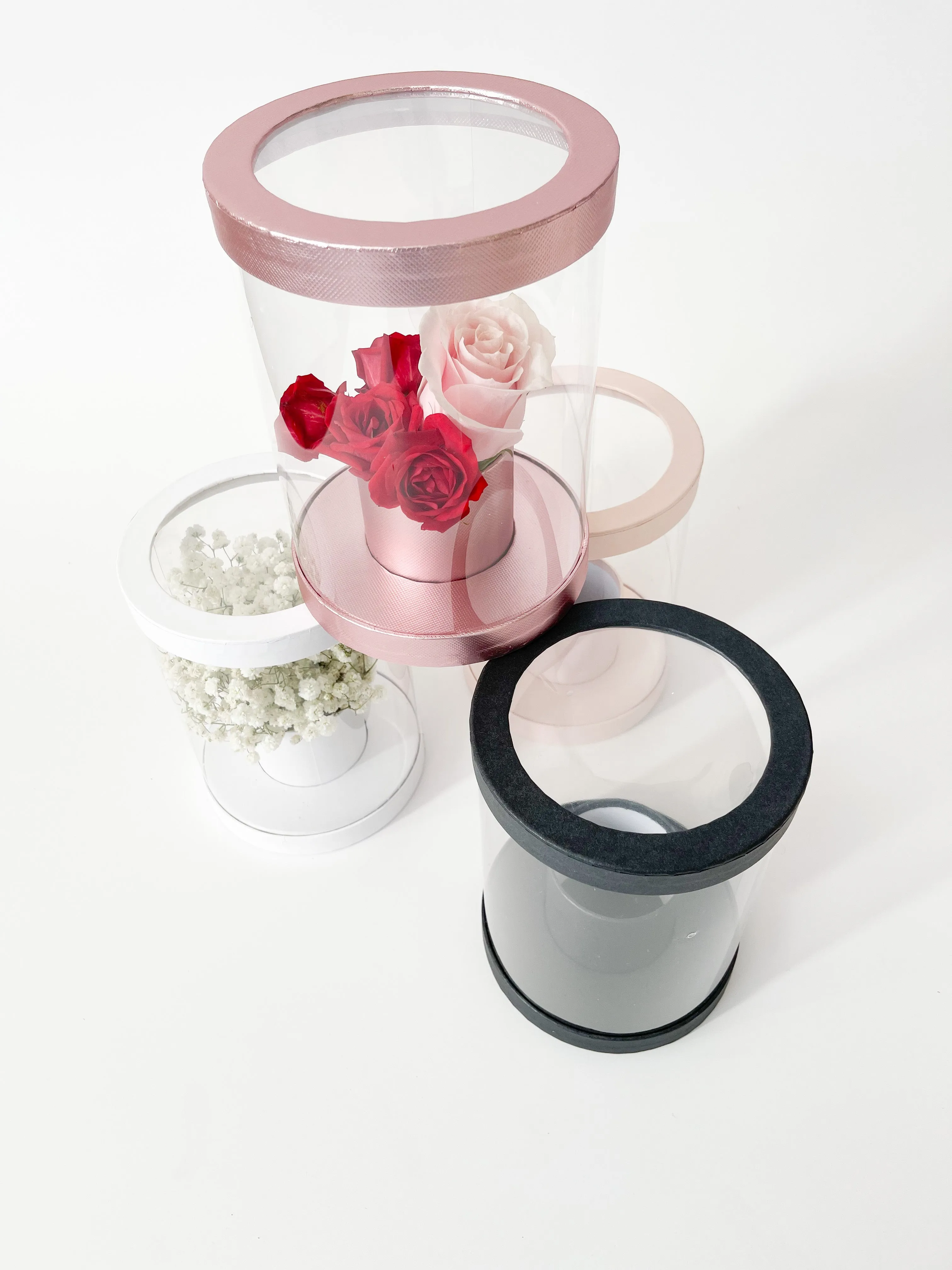Cylinder Clear Flower Box in variety Color