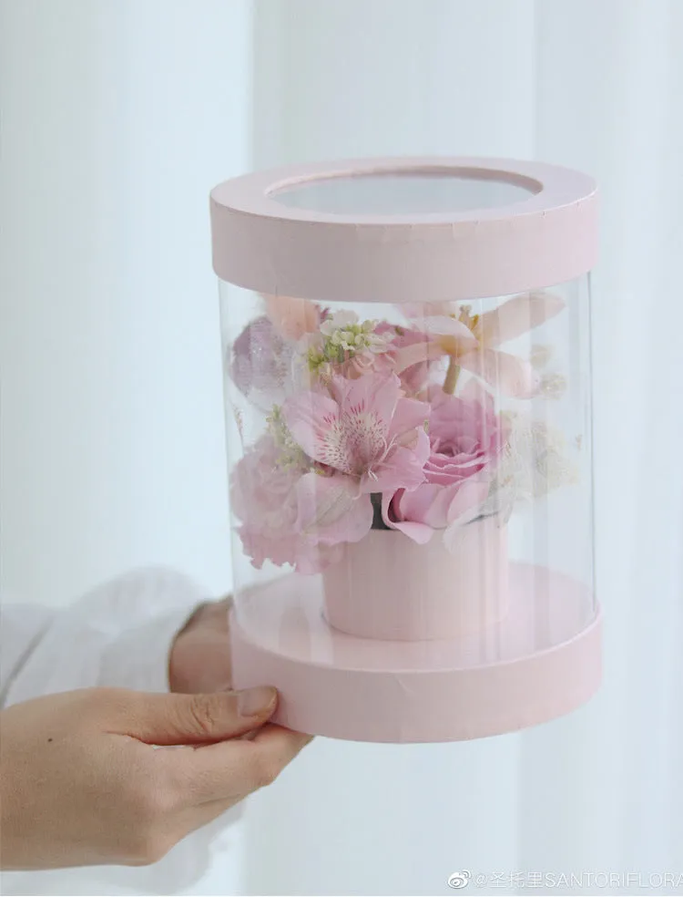 Cylinder Clear Flower Box in variety Color