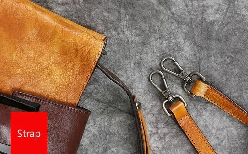 Daphne Leather Top Handle Handbag Shoulder Bag - Brown/Dark Brown/Green