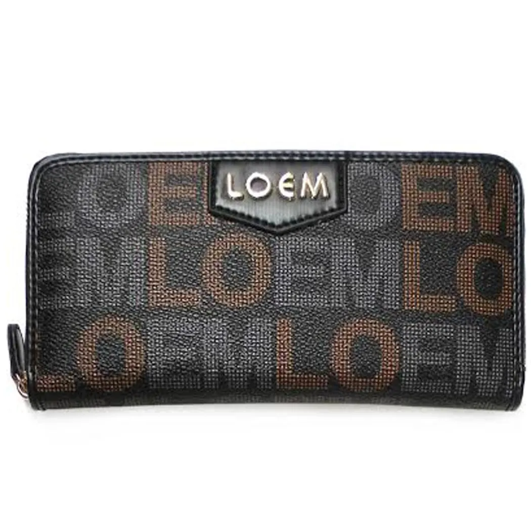 Designer inspired LOEM signature zipper pockets CD's woman L wallet bills coins