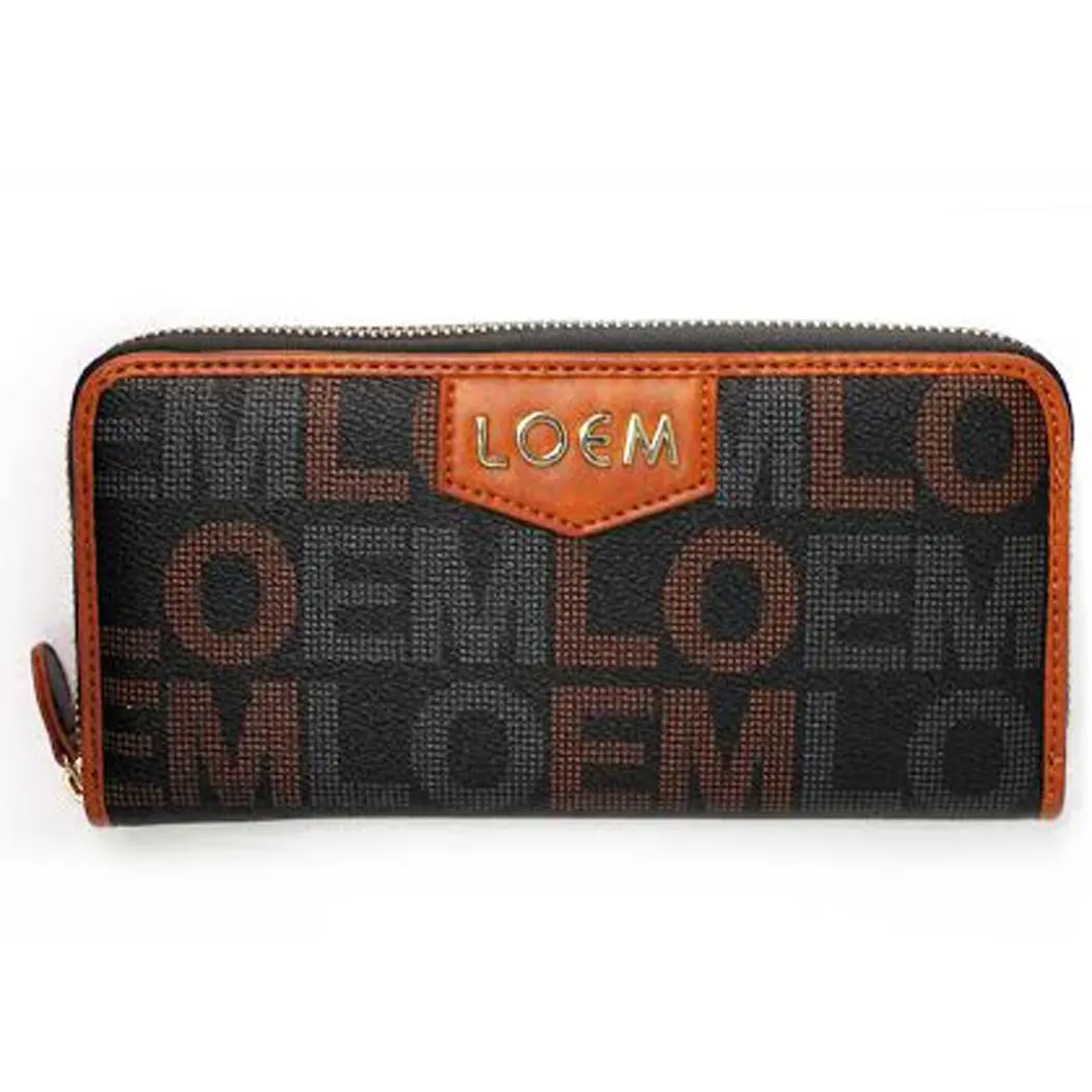 Designer inspired LOEM signature zipper pockets CD's woman L wallet bills coins