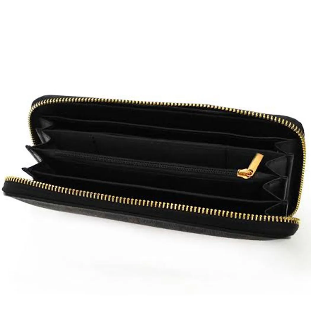 Designer inspired LOEM signature zipper pockets CD's woman L wallet bills coins