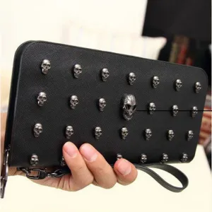 designer wallets famous brand women wallet Leather men wallets vintage Punk Skull Clutch Purses Card Holders carteira purse