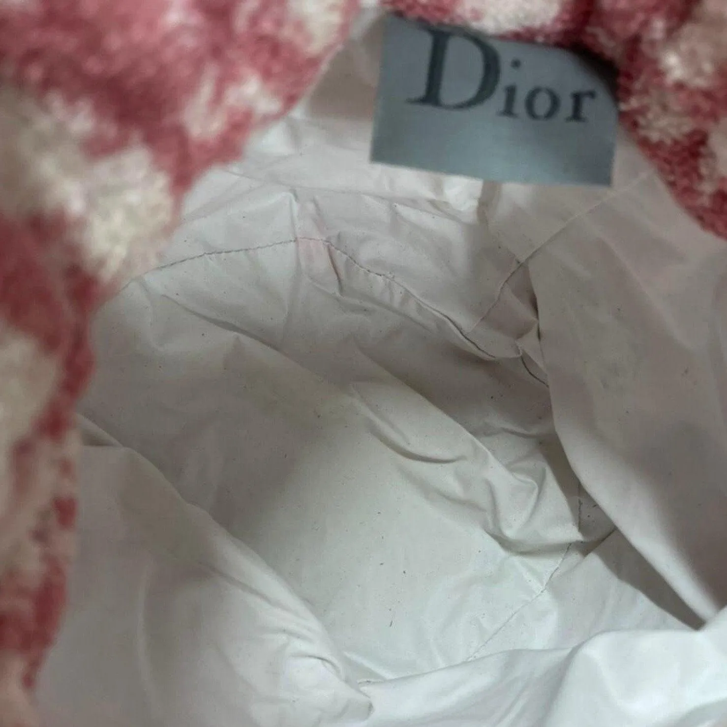 Dior Pink Terry Cloth Mini Bucket Bag