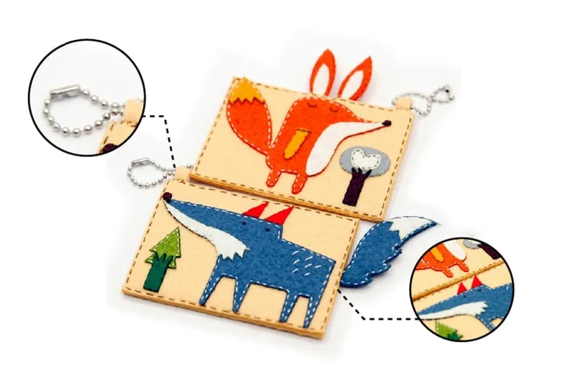 DIY Kit Felt Fox Couple Card Holder