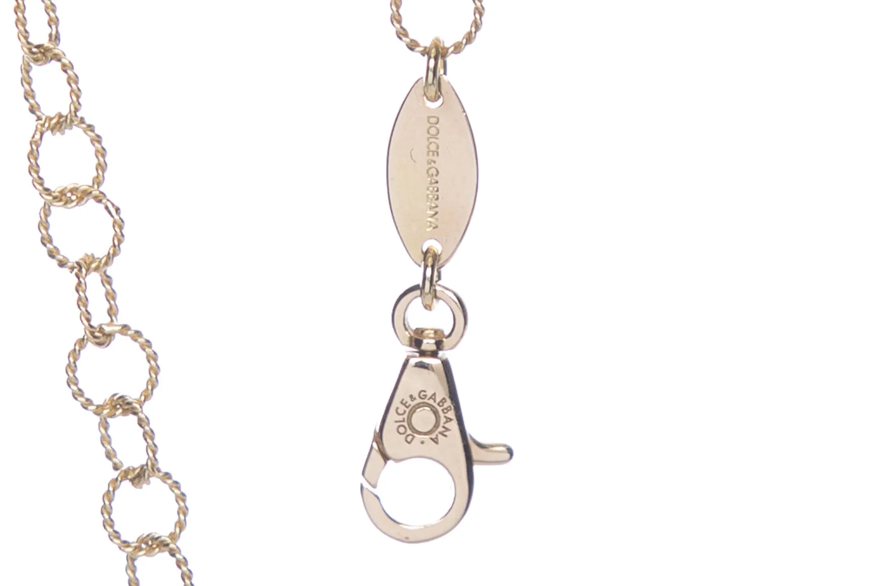 Dolce & Gabbana 18K Multicolor Fine Gemstone "D" Charm Necklace
