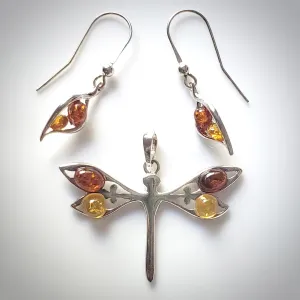 Dragonfly Sterling Silver Jewelry Set