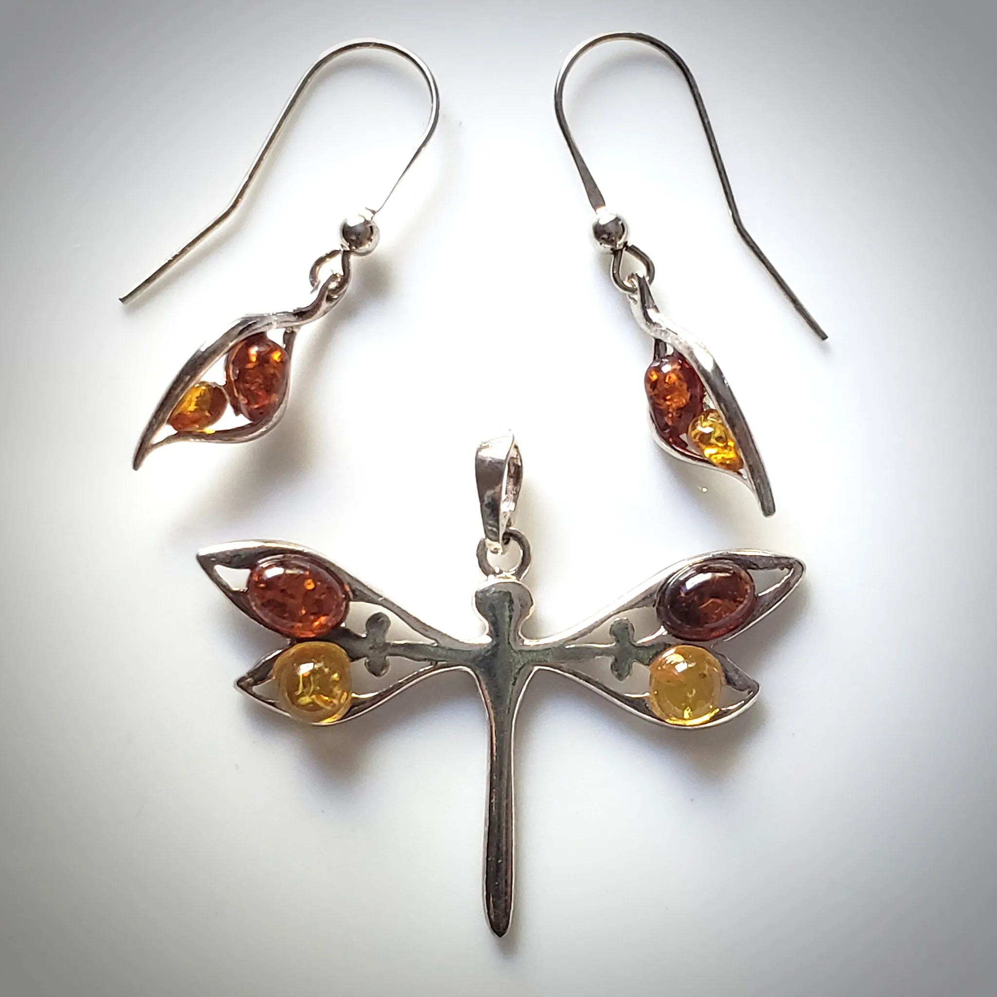 Dragonfly Sterling Silver Jewelry Set