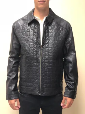 Embossed Antique Naked Lambskin Jacket