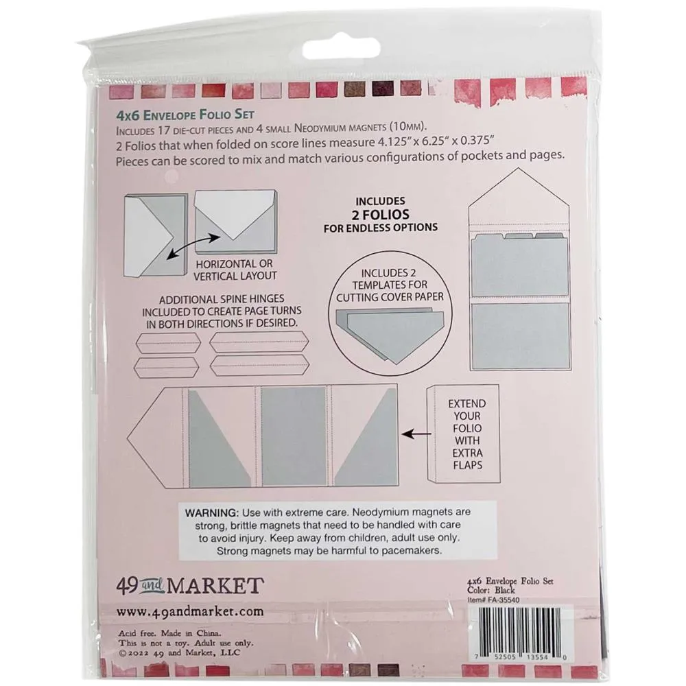 Envelope Folio Set 4” x 6” Black - pack of 2