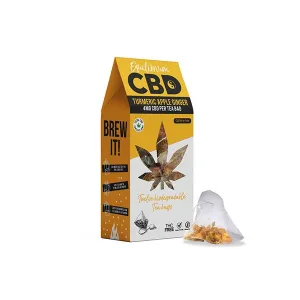 Equilibrium CBD 48mg Full Spectrum Turmeric & Ginger Tea Bags Box of 12 (BUY 2 GET 1 FREE)