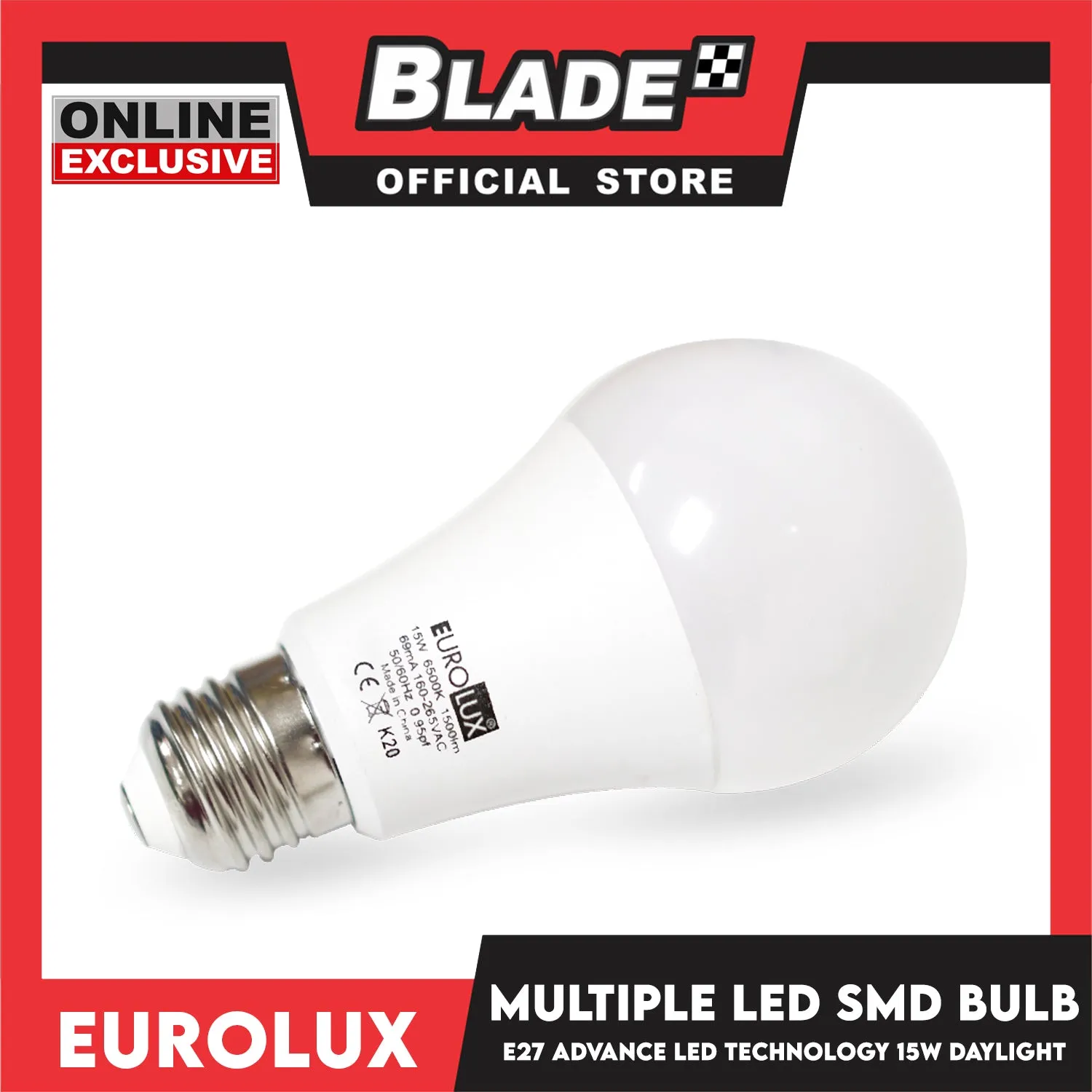 Eurolux LED SMD Bulb E27 15W 6500K Daylight