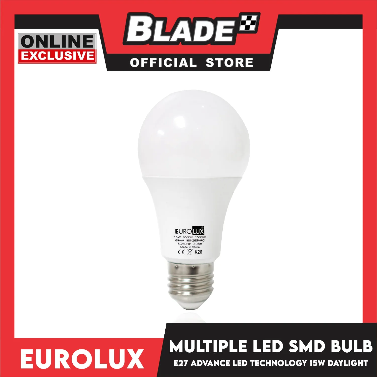 Eurolux LED SMD Bulb E27 15W 6500K Daylight