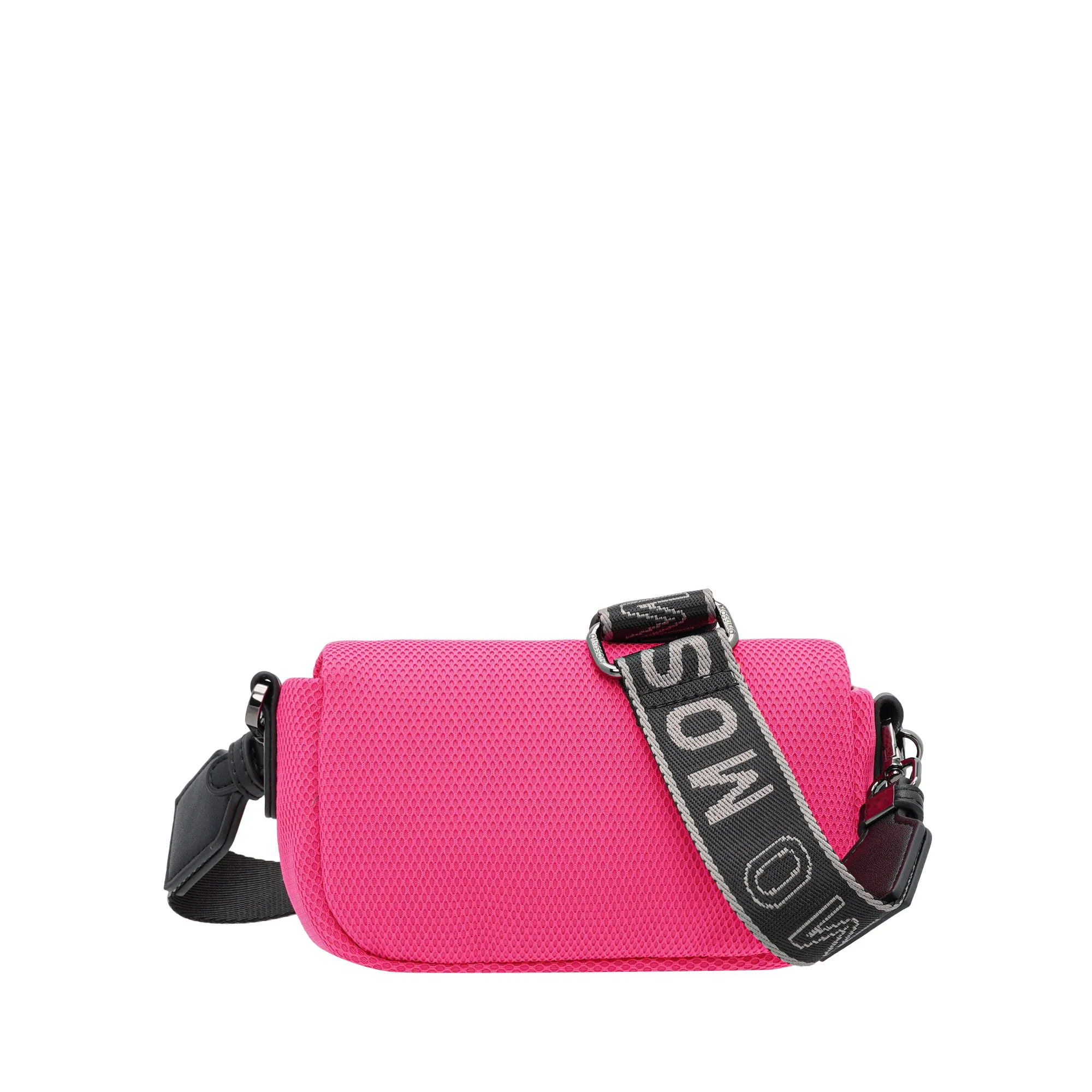Fabric Netting Front Flap Sling Bag