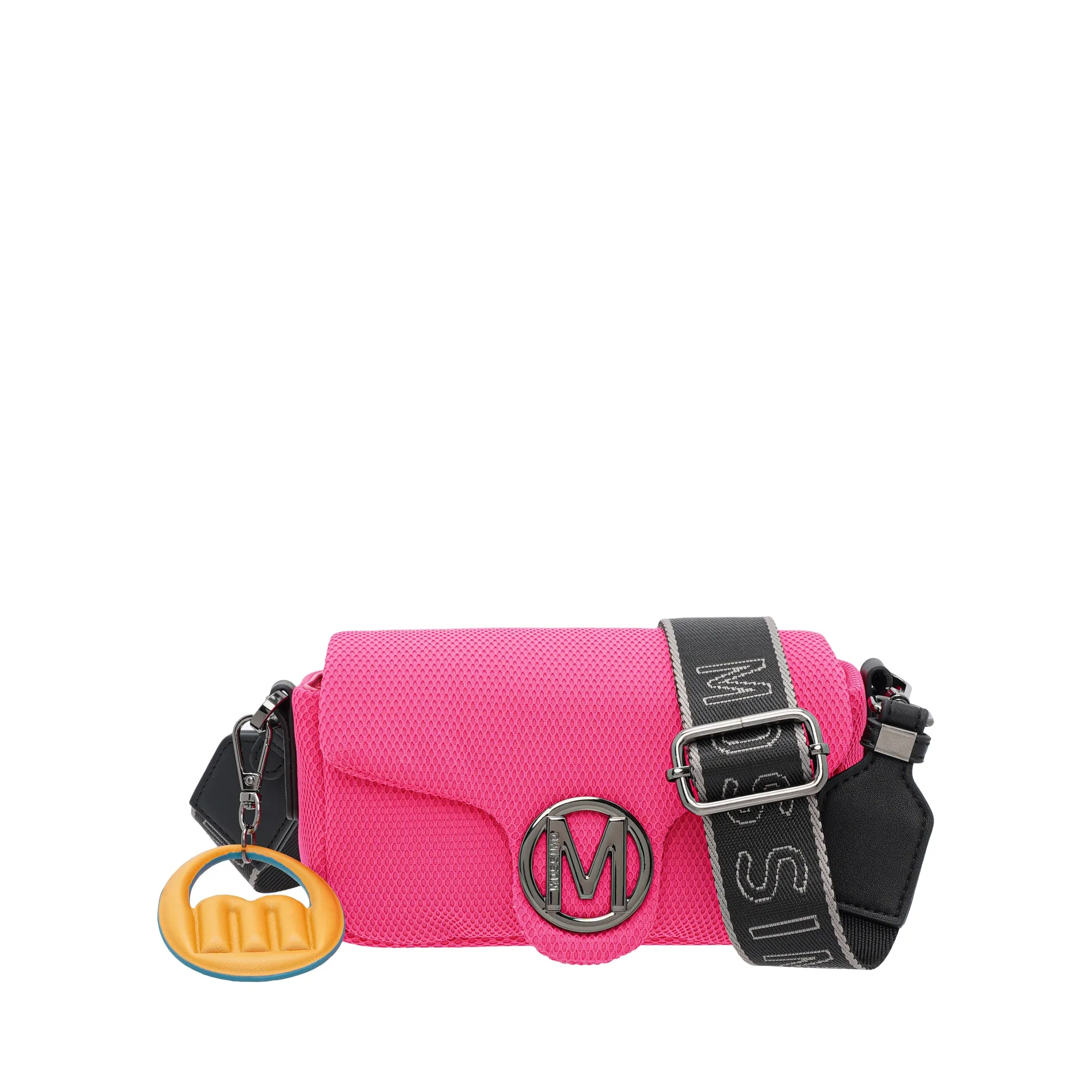 Fabric Netting Front Flap Sling Bag
