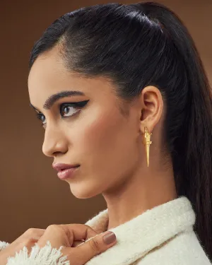 Fashion Jewellery-24K Gold plated Brass-Earring Splendid Sword-Gold-R2024-02-ER-G-Fashion Edit Rumri Jewellery