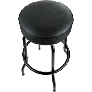 Fender® Embossed Black Logo Barstool, Black/Black, 30"
