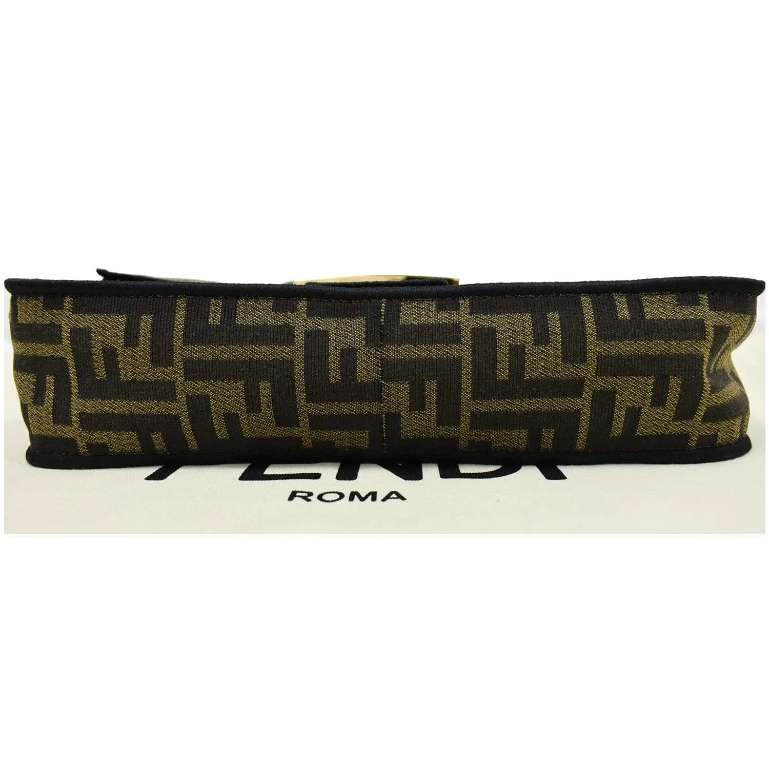 FENDI Mini Baguette Zucca Canvas Shoulder Bag Brown