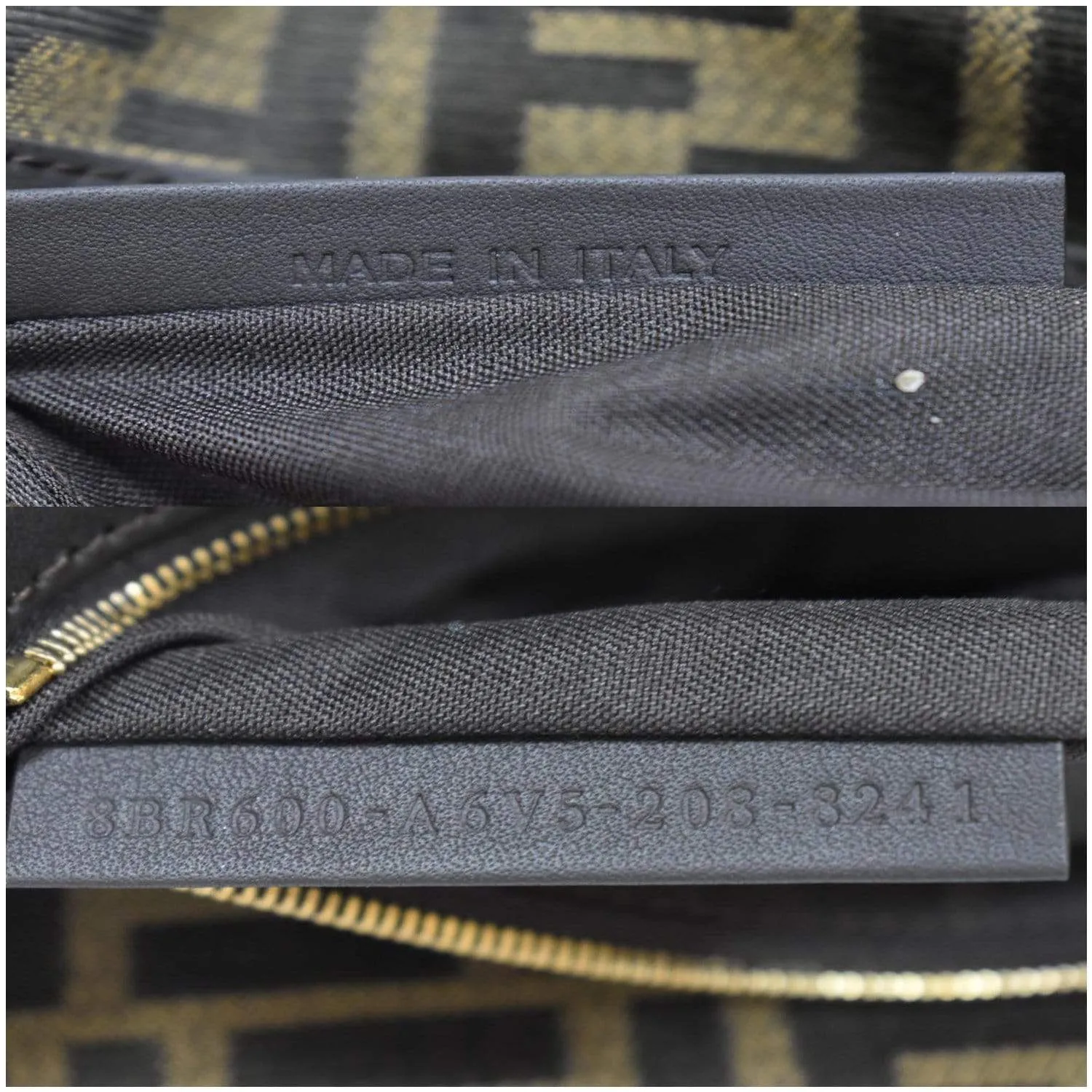 FENDI Mini Baguette Zucca Canvas Shoulder Bag Brown