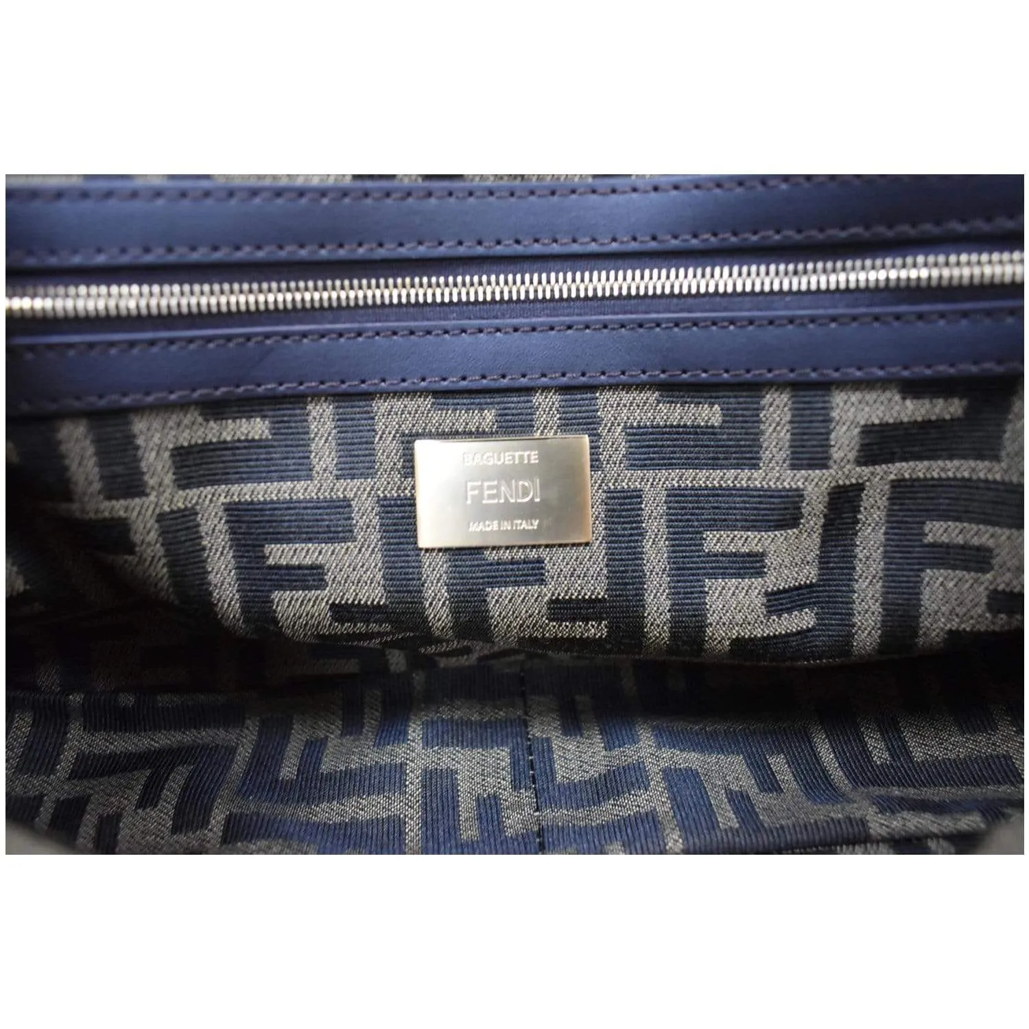 FENDI Mini Baguette Zucca Canvas Shoulder Bag Brown