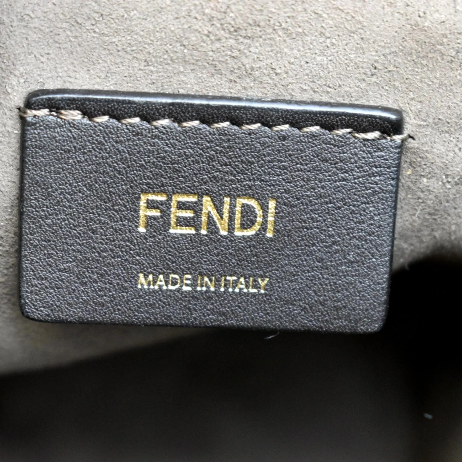 FENDI Mon Tresor Drawstring FF Leather Bucket Bag Black