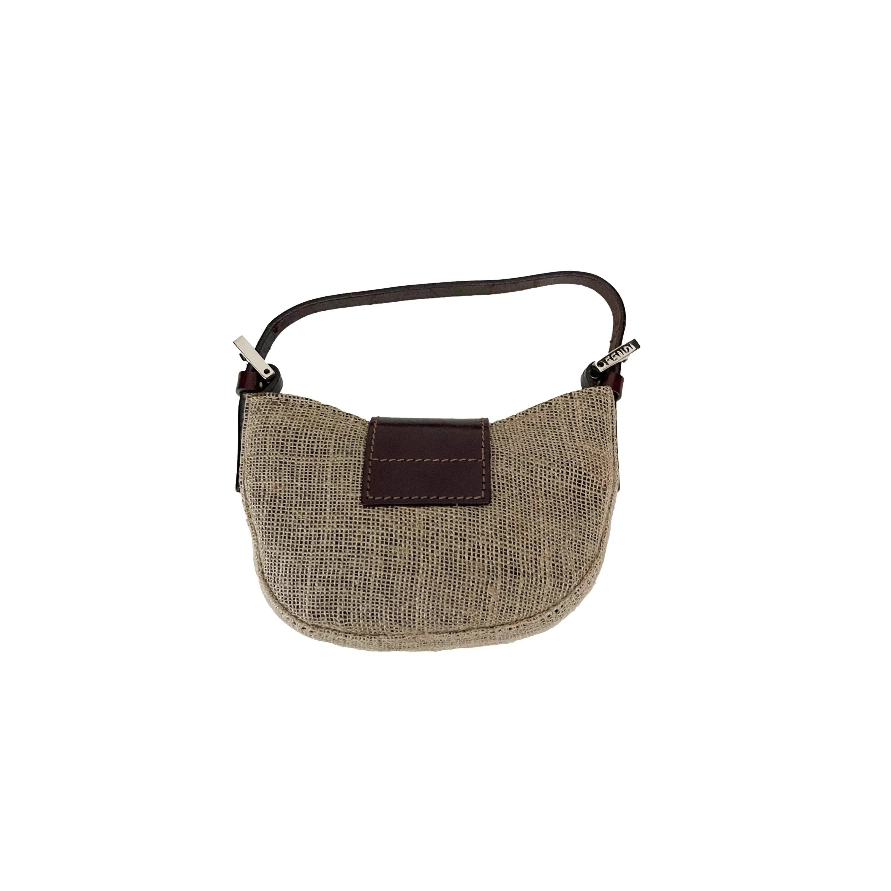 Fendi Tan Jute Croissant Bag