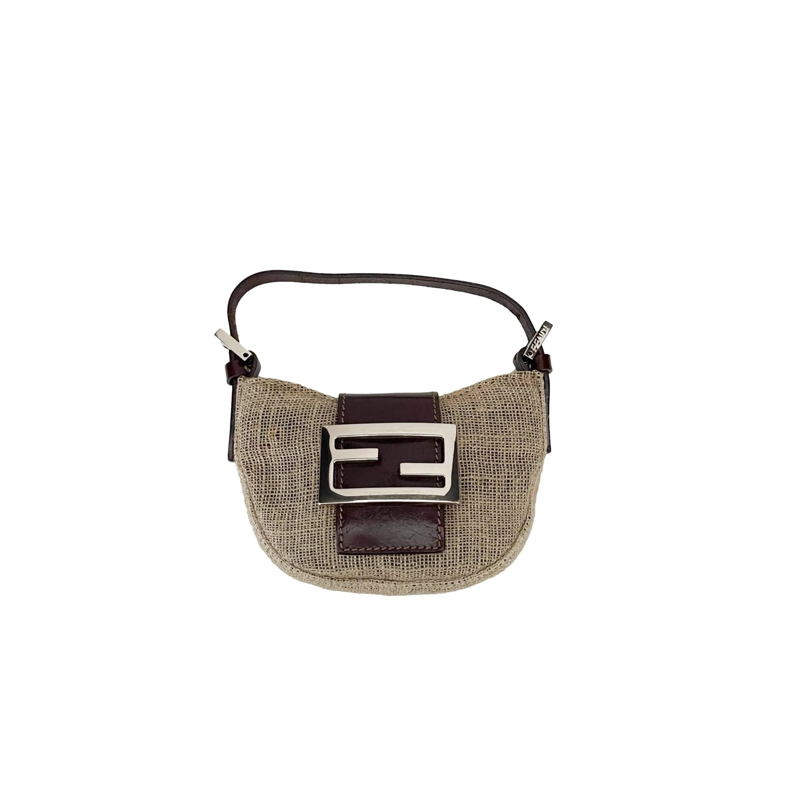 Fendi Tan Jute Croissant Bag