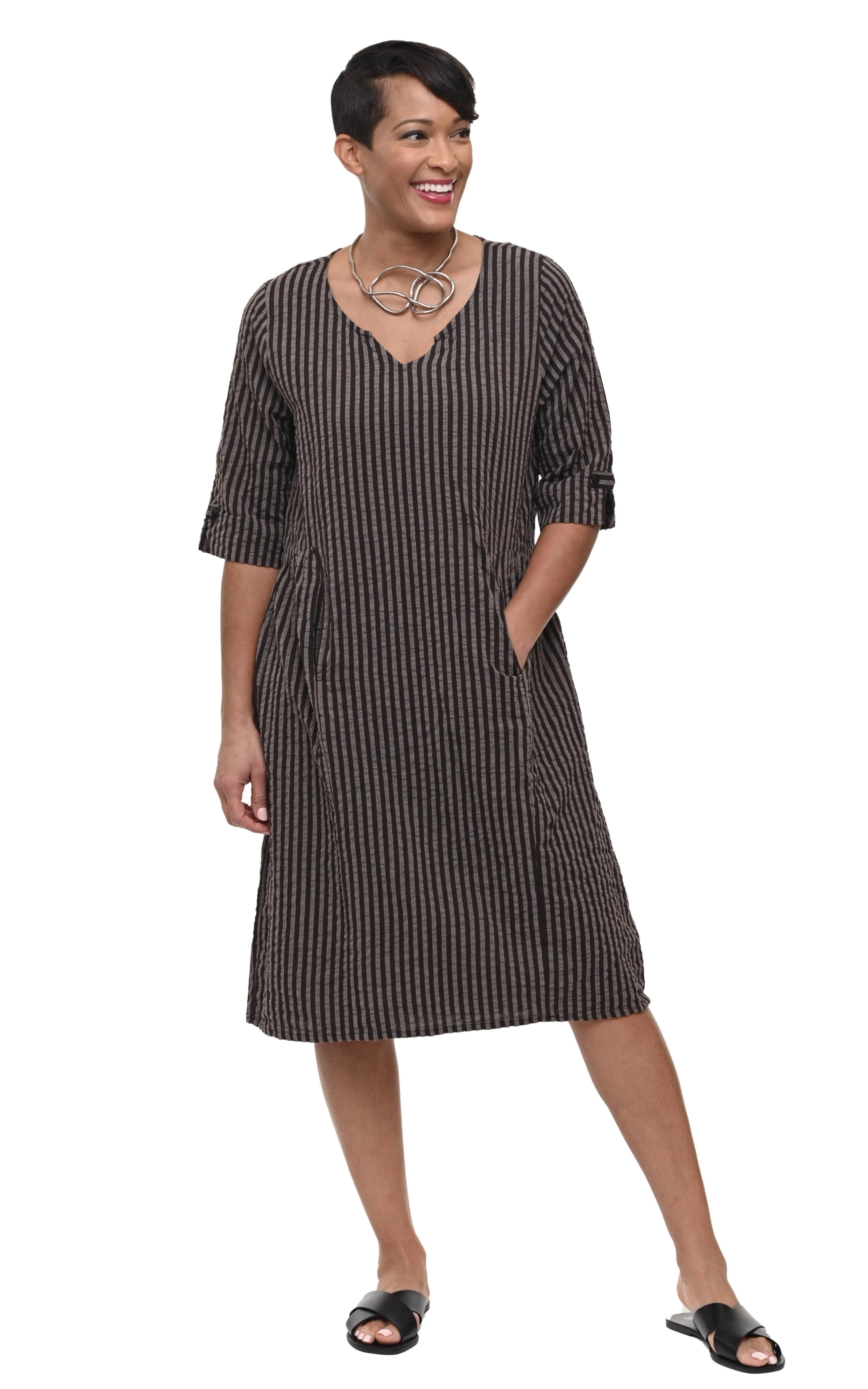 FINAL SALE CV243 Maxine Dress in Wallace Stripe*