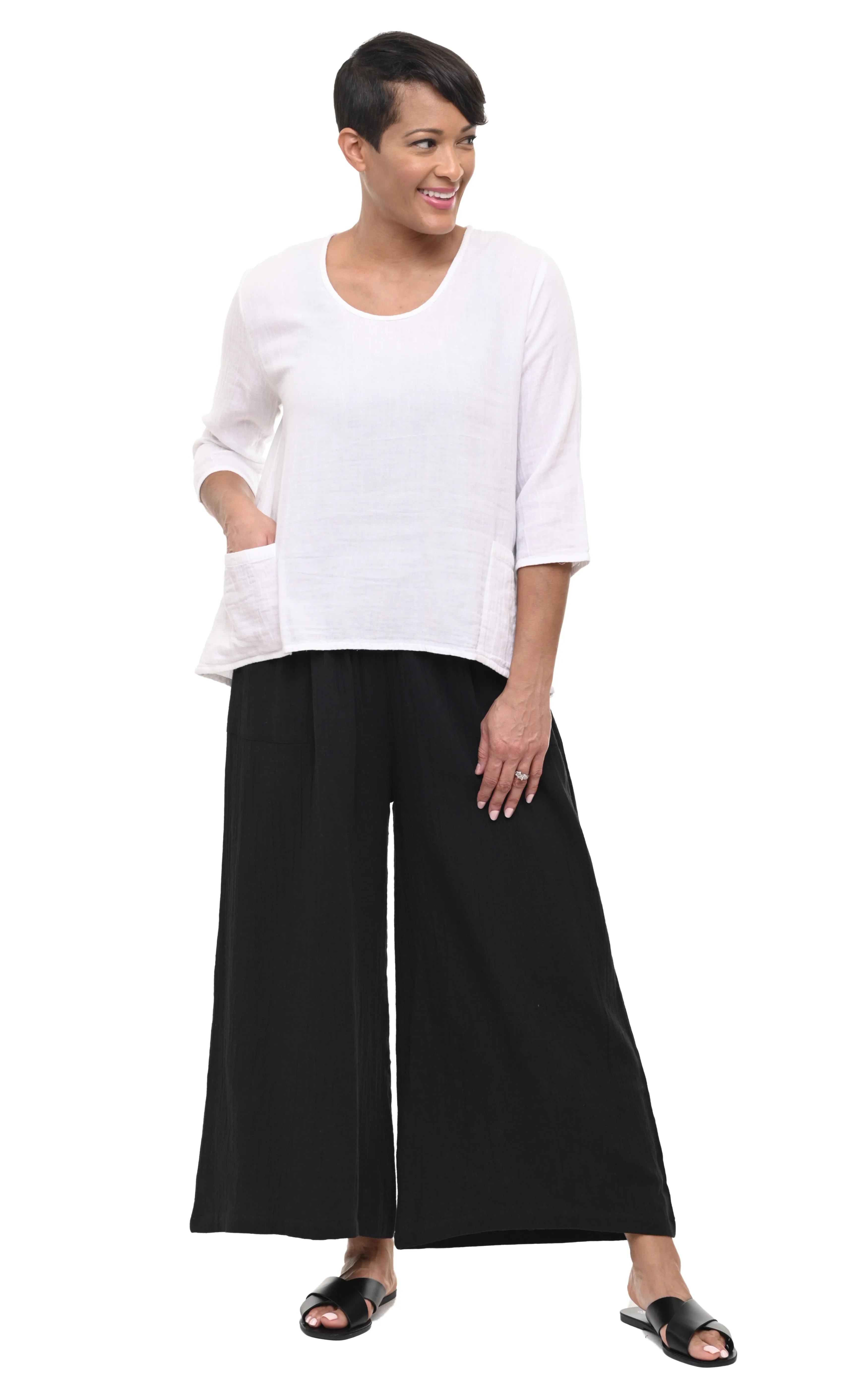 FINAL SALE VCG18 Carly Pullover Top in White*