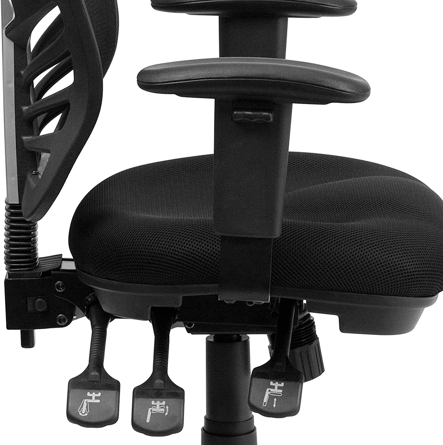 Flash Furniture HL-0001-GG Mid-Back Chair with Triple Paddle Control, Black Mesh! Retails $393 