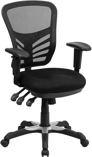 Flash Furniture HL-0001-GG Mid-Back Chair with Triple Paddle Control, Black Mesh! Retails $393 