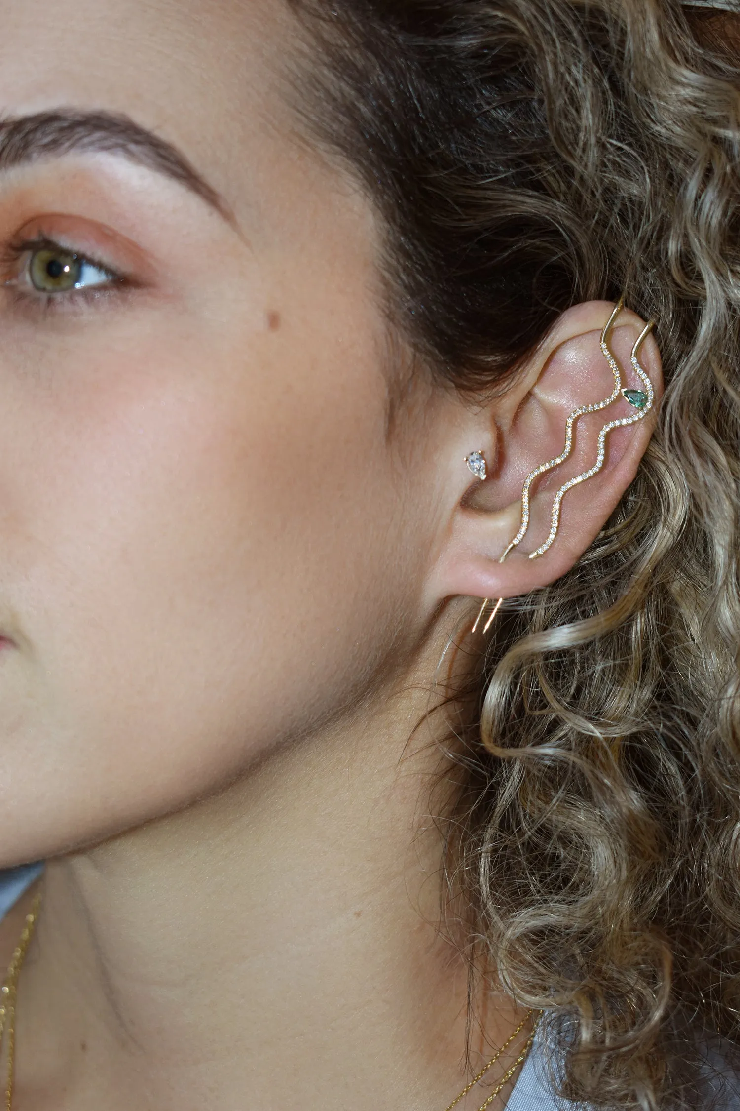 Flat Back Large Ocean Tear Drop Stud